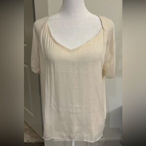 American Vintage Cream Relaxed Short Sleeve Blouse
